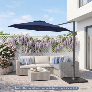 10 Feet Patio Cantilever Umbrella with Easy Tilt Adjustment-Navy view 2