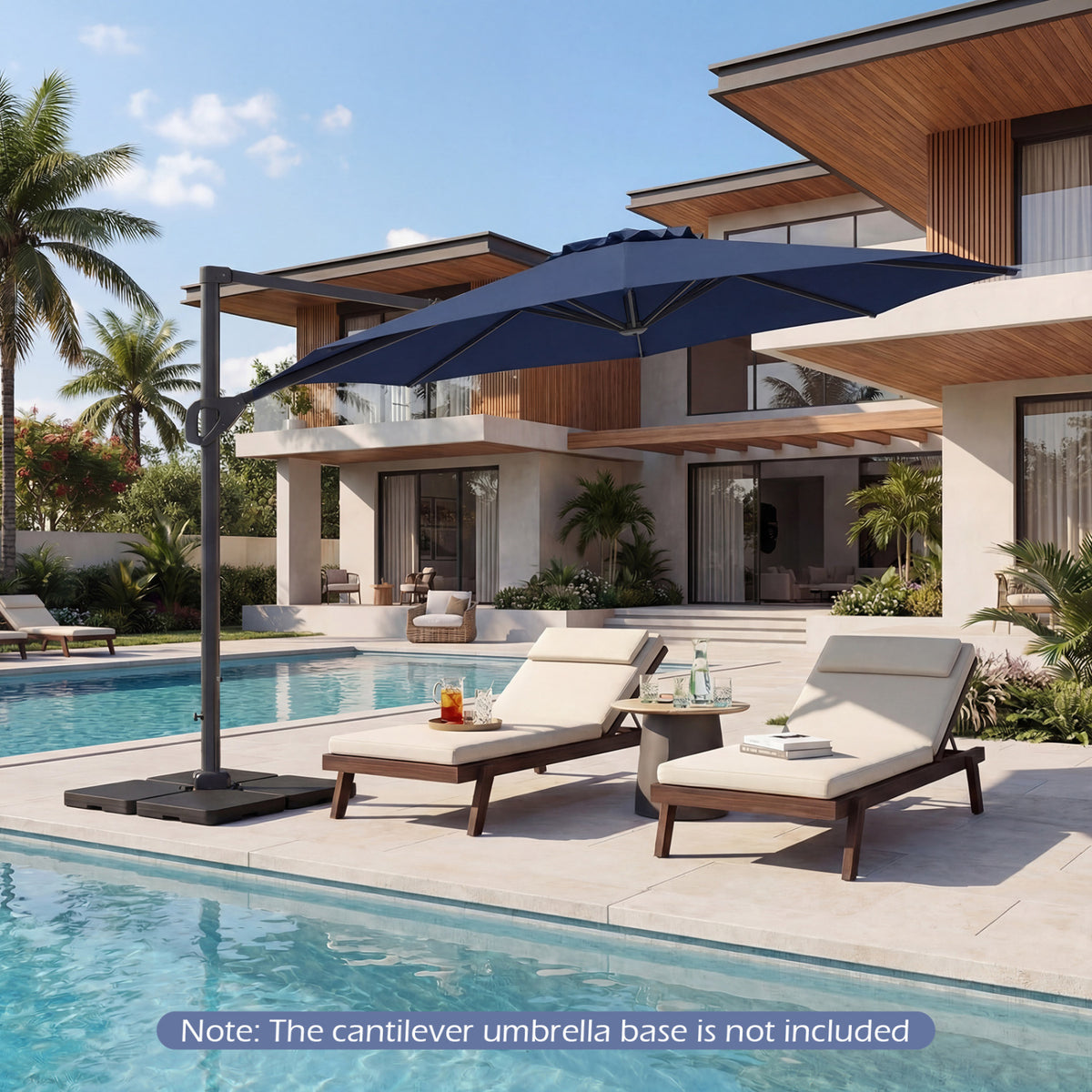 10 Feet Patio Cantilever Umbrella with Easy Tilt Adjustment-Navy view 6