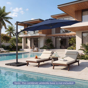 10 Feet Patio Cantilever Umbrella with Easy Tilt Adjustment-Navy view 6