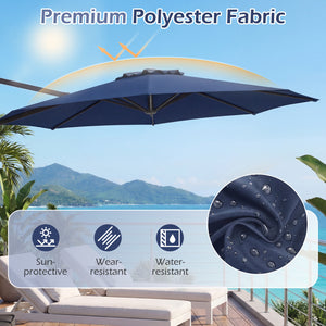 10 Feet Patio Cantilever Umbrella with Easy Tilt Adjustment-Navy view 7