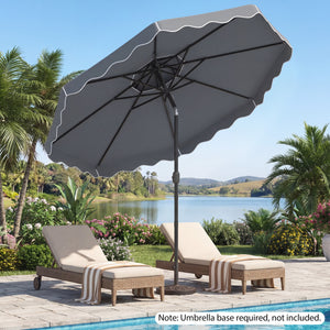 10 Feet Patio Umbrella with Push Button Tilt and Crank-Gray view 2