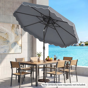 10 Feet Patio Umbrella with Push Button Tilt and Crank-Gray view 3