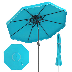 10 Feet Patio Umbrella with Push Button Tilt and Crank-Turquoise view 4