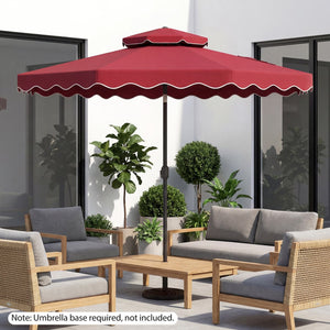 10 Feet Patio Umbrella with Push Button Tilt and Crank-Wine view 6