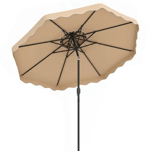 10 Feet Patio Umbrella with Push Button Tilt and Crank-Beige view 4