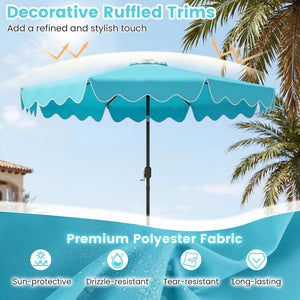 10 Feet Solar Patio Umbrella with Color-Changing LED Lights-Turquoise view 6