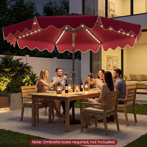 10 Feet Solar Patio Umbrella with Color-Changing LED Lights-Wine view 3