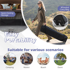 10 x 10 Feet Foldable Commercial Pop-up Canopy with Roller Bag and Banner Strip-Black view 5