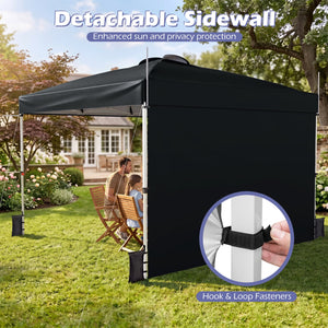 10 x 10 Feet Foldable Commercial Pop-up Canopy with Roller Bag and Banner Strip-Black view 9