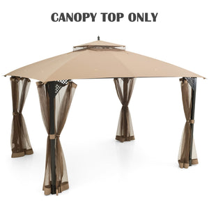 10 x 12 Feet Gazebo Replacement Top with Air Vent and Drainage Holes-Brown view 4