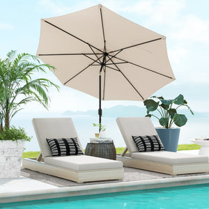 10 Feet Outdoor Patio Umbrella with Tilt Adjustment and Crank-Beige view 2