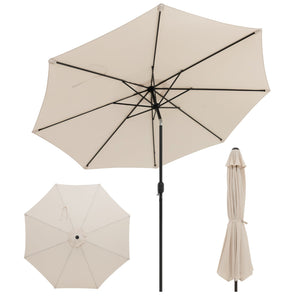 10 Feet Outdoor Patio Umbrella with Tilt Adjustment and Crank-Beige view 4