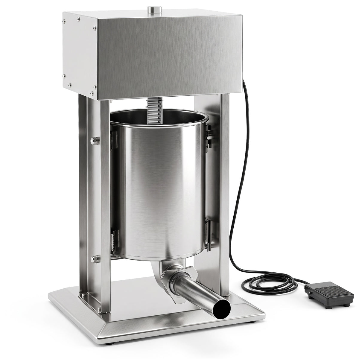 10L Electric Sausage Stuffer with 4 Stuffing Tubes Foot Pedal and Stepless Speed Control-Silver view 3