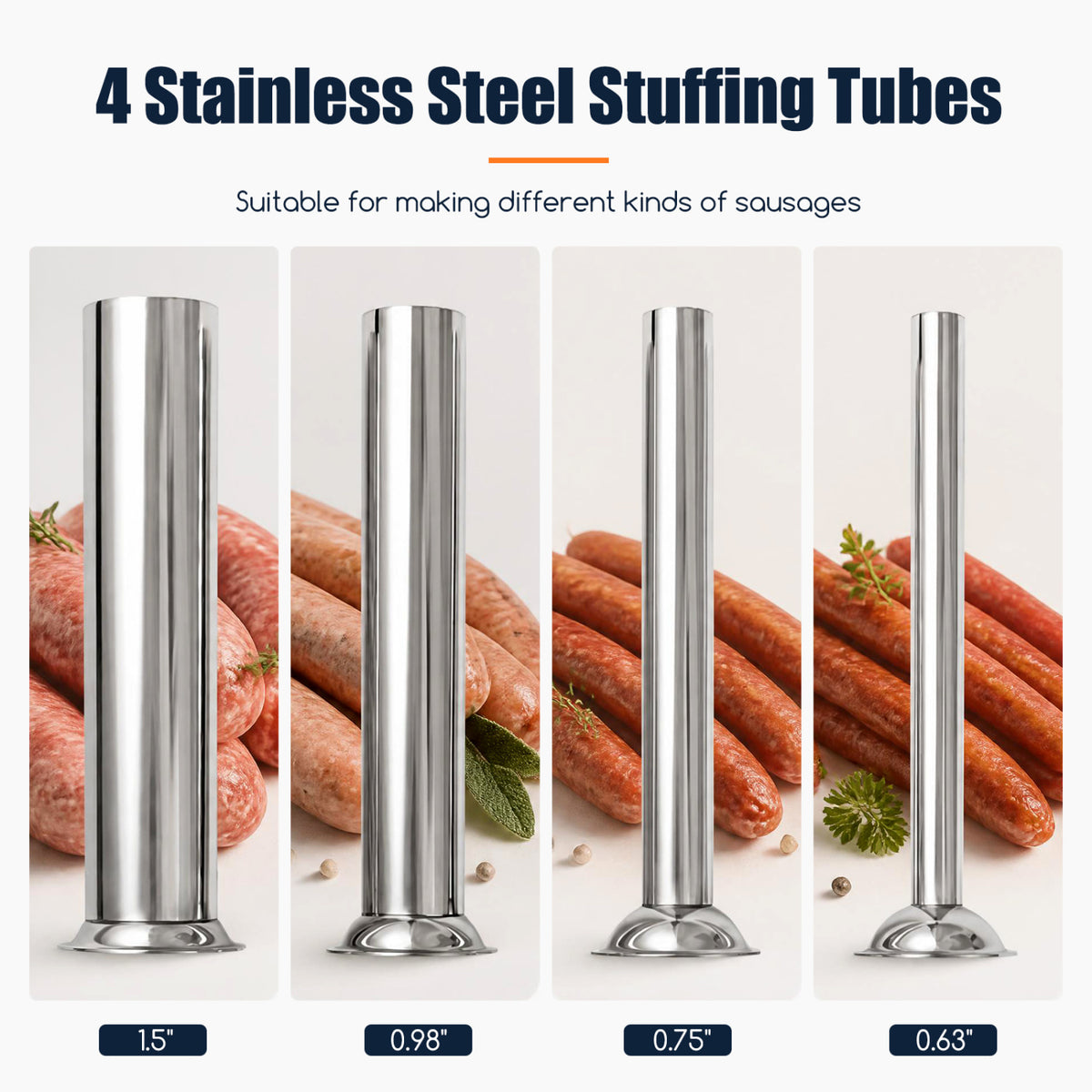 10L Electric Sausage Stuffer with 4 Stuffing Tubes Foot Pedal and Stepless Speed Control-Silver view 5