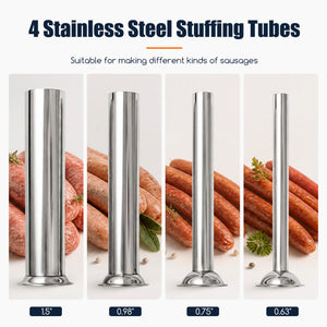 10L Electric Sausage Stuffer with 4 Stuffing Tubes Foot Pedal and Stepless Speed Control-Silver view 5