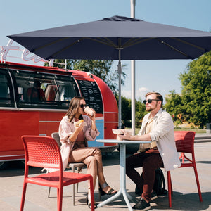 10 x 10 Feet Patio Offset Cantilever Umbrella with Aluminum 360-degree Rotation Tilt-Navy view 6