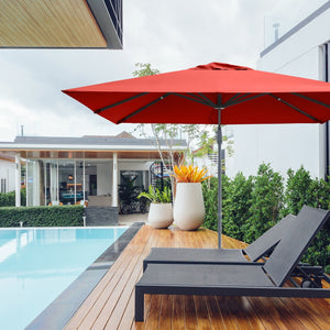 10 x 10 Feet Patio Offset Cantilever Umbrella with Aluminum 360-degree Rotation Tilt-Orange view 2