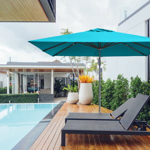 10 x 10 Feet Patio Offset Cantilever Umbrella with Aluminum 360-degree Rotation Tilt-Turquoise view 2