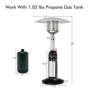 11 000 BTU Portable Tabletop Propane Patio Standing Heater-Black view 4