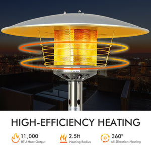11 000 BTU Portable Tabletop Propane Patio Standing Heater-Black view 9