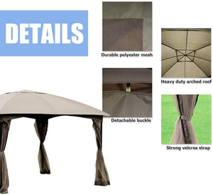 11.5 x 11.5 Feet Fully Enclosed Outdoor Gazebo with Removable 4 Walls view 7