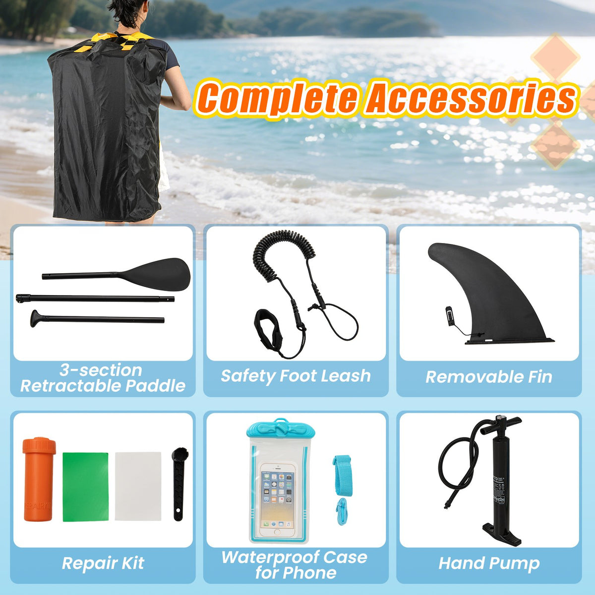 11 Feet Premium SUP Inflatable Stand Up Paddle Board-L view 7