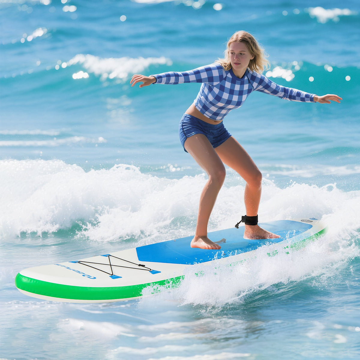 11 Feet Premium SUP Inflatable Stand Up Paddle Board with Accessories and Repair Kit-L view 2
