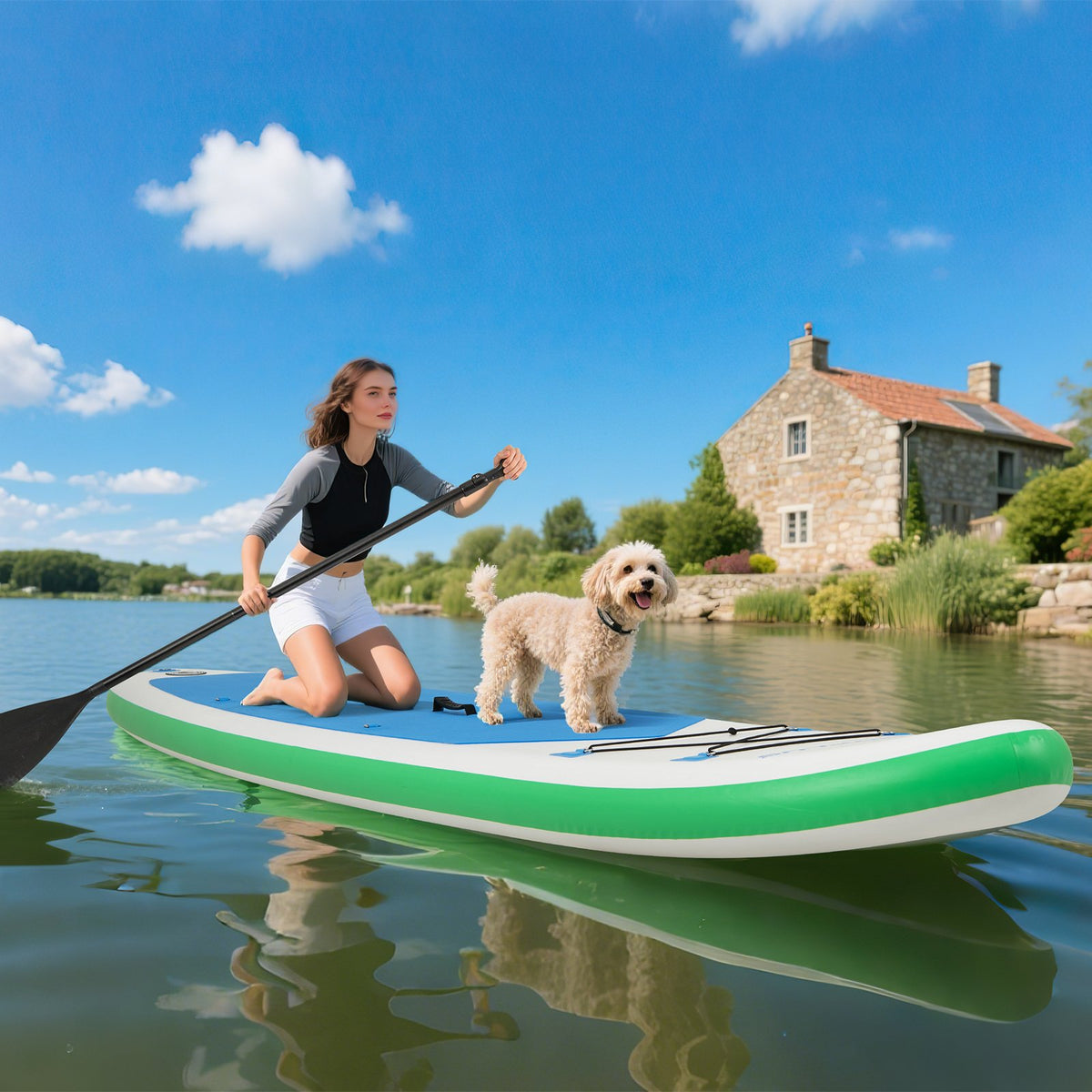 11 Feet Premium SUP Inflatable Stand Up Paddle Board with Accessories and Repair Kit-L view 3