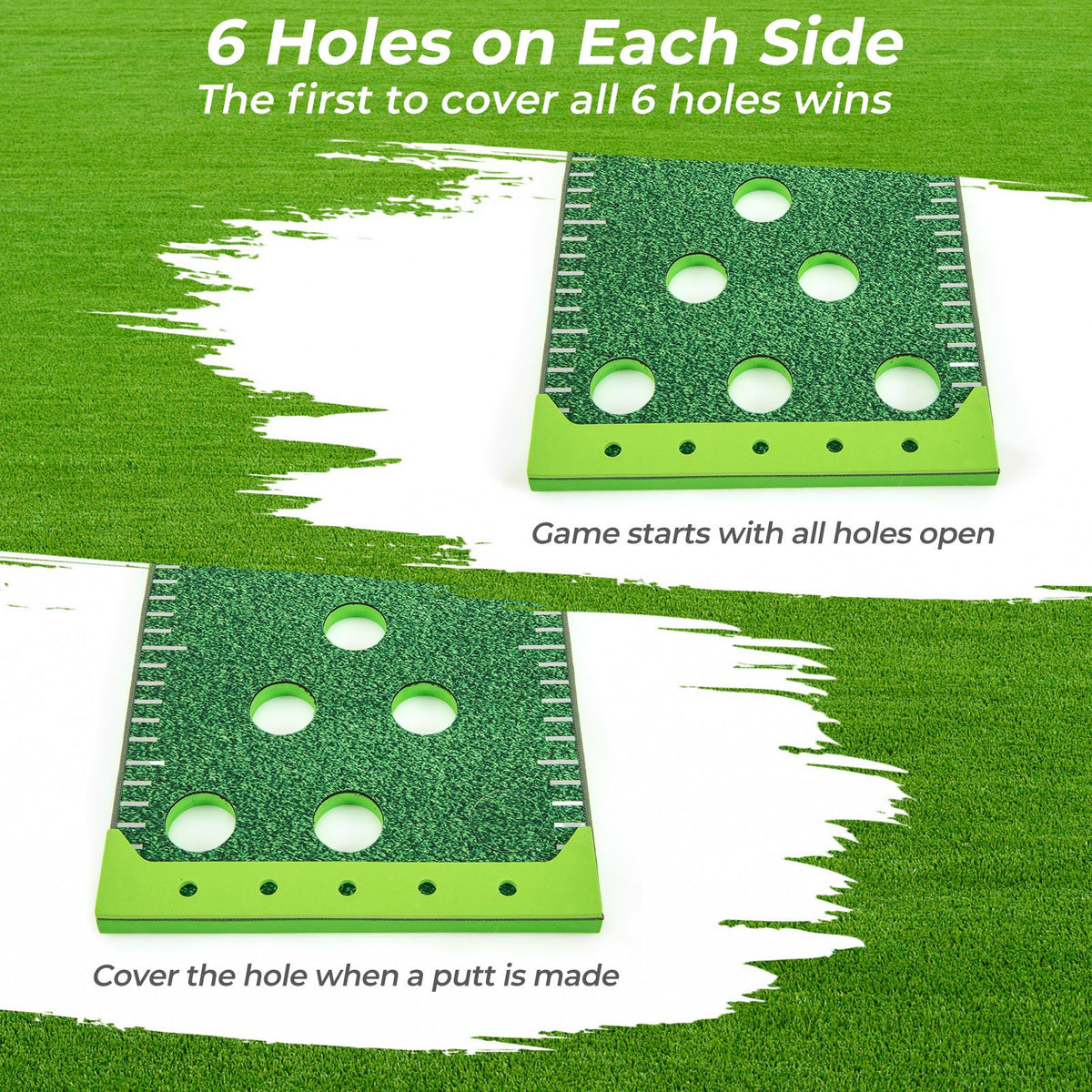 11 FT Putting Green Mat with 2 Adjustable Putters and 6 Balls view 8