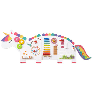 11-in-1 Dinosaur Activity Wall Busy Board Panels for Toddlers Education and Early Development-White