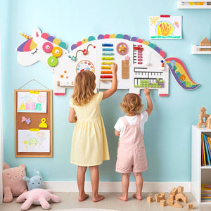 11-in-1 Dinosaur Activity Wall Busy Board Panels for Toddlers Education and Early Development-White view 2