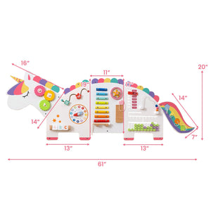 11-in-1 Dinosaur Activity Wall Busy Board Panels for Toddlers Education and Early Development-White view 5