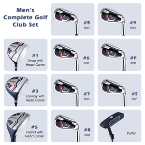 11 Pieces Complete Golf Club Package Set-Blue view 8