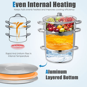 11-Quart Stainless Steel Fruit Juicer Steamer view 5