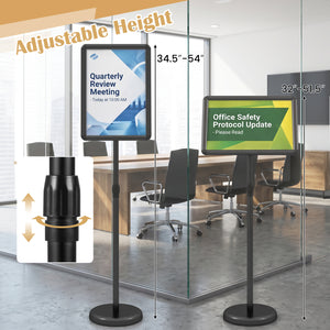 11 x 17 Inch Height Adjustable Sign Holder Stand with Snap-Open Frame-Black view 7