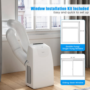 12000 BTU Dual Hose Portable Air Conditioner with Remote Control-White view 9