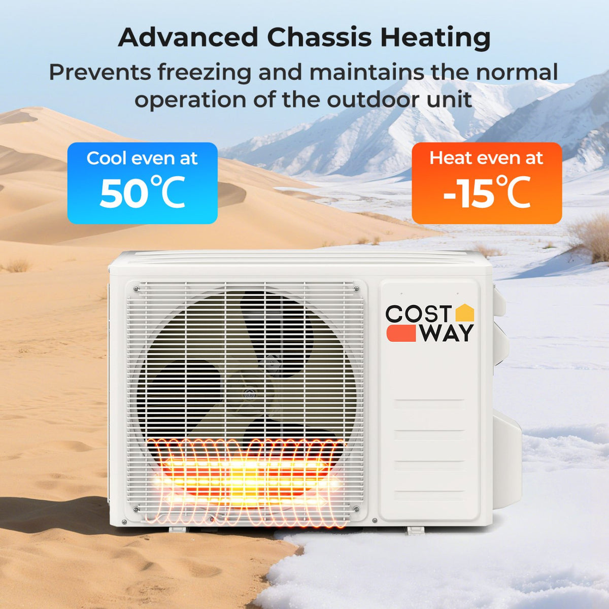 EchoCool Series​​ 11500 BTU 115V Mini Split Air Conditioner and Heater Pump System Wifi Enabled view 8