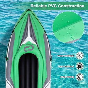 11.5 Feet Inflatable Kayak 2 Person Heavy Duty with Aluminum Paddles-Green view 6