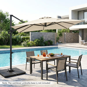 11 x 9 FT Cantilever Patio Umbrella with 360° Rotation and Easy Tilt Adjustment-Beige view 2
