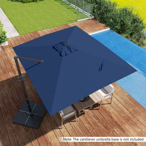 11 x 9 FT Cantilever Patio Umbrella with 360° Rotation and Easy Tilt Adjustment-Navy view 2