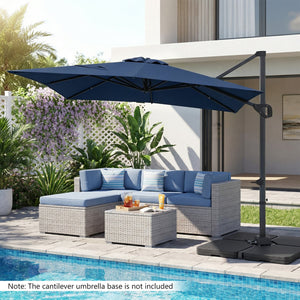 11 x 9 FT Cantilever Patio Umbrella with 360° Rotation and Easy Tilt Adjustment-Navy view 5