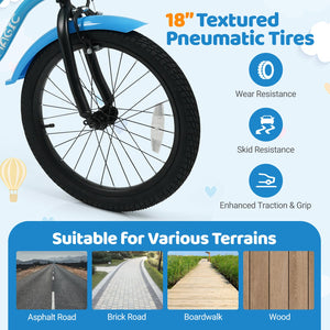 12/14/16/18 Inch Kids Bike with Training Wheels and Basket Navy Color-18 inches view 7