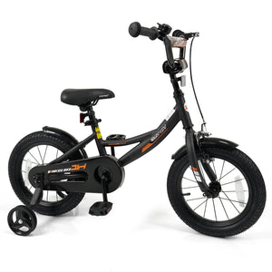 12/14/16/18 Inches Kids Bike with Removable Training Wheels and Adjustable Seatfor 3-8 Years Old Black-14 inches
