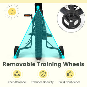 12/14/16/18 Inches Kids Bike with Removable Training Wheels and Adjustable Seatfor 3-8 Years Old Black-18 inches view 7
