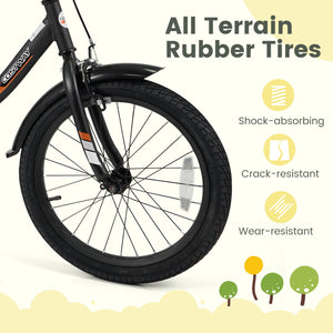 12/14/16/18 Inches Kids Bike with Removable Training Wheels and Adjustable Seatfor 3-8 Years Old Black-18 inches view 8