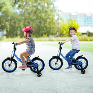 12/14/16/18 Inches Kids Bike with Removable Training Wheels and Adjustable Seatfor 3-8 Years Old Navy-16 inches view 3
