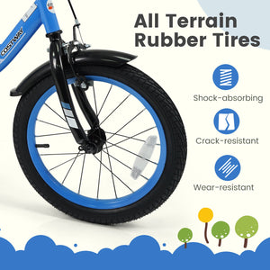 12/14/16/18 Inches Kids Bike with Removable Training Wheels and Adjustable Seatfor 3-8 Years Old Navy-16 inches view 8