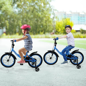12/14/16/18 Inches Kids Bike with Removable Training Wheels and Adjustable Seatfor 3-8 Years Old Navy-18 inches view 3
