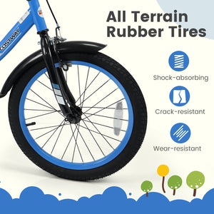 12/14/16/18 Inches Kids Bike with Removable Training Wheels and Adjustable Seatfor 3-8 Years Old Navy-18 inches view 8