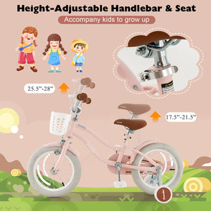 12 Inch Kids Bike with Training Wheels for Boys Girls Ages 3-8 Years-12 inches view 4